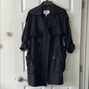 BCBG-Black Women's Trench Jacket